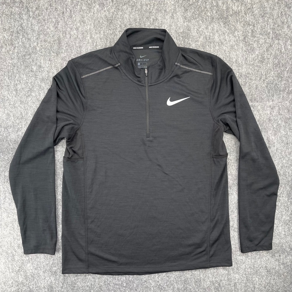 Nike Pacer Pullover Mens Large Running Dri-FIT Black Quarter Zip 928411-010